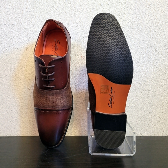 Santino Luciano Brown Oxford Dress Shoes - Picture 3 of 4